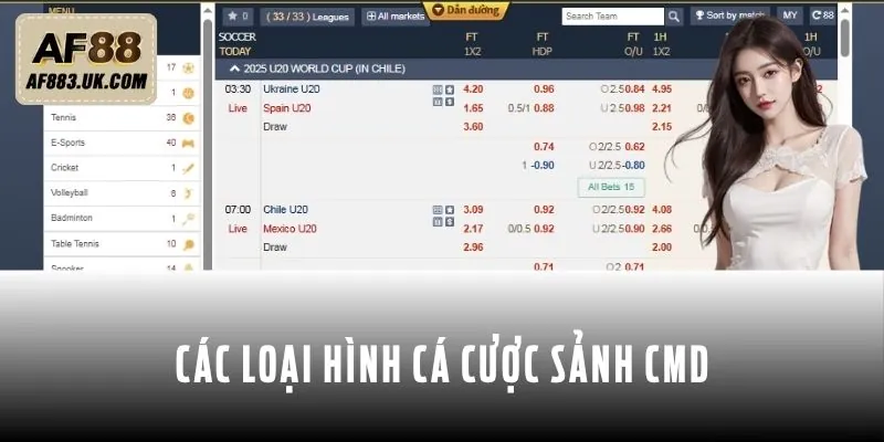 Một số loại hình cá cược tại sảnh CMD thể thao Một số loại hình cá cược tại sảnh CMD thể thao