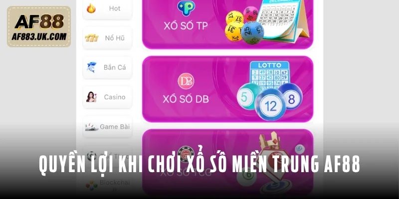 Quyền lợi nhận được khi chơi xổ số miền Trung AF88